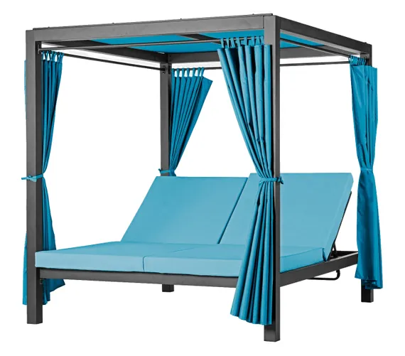 Шатер с лежаками Enigma, антрацит/голубой