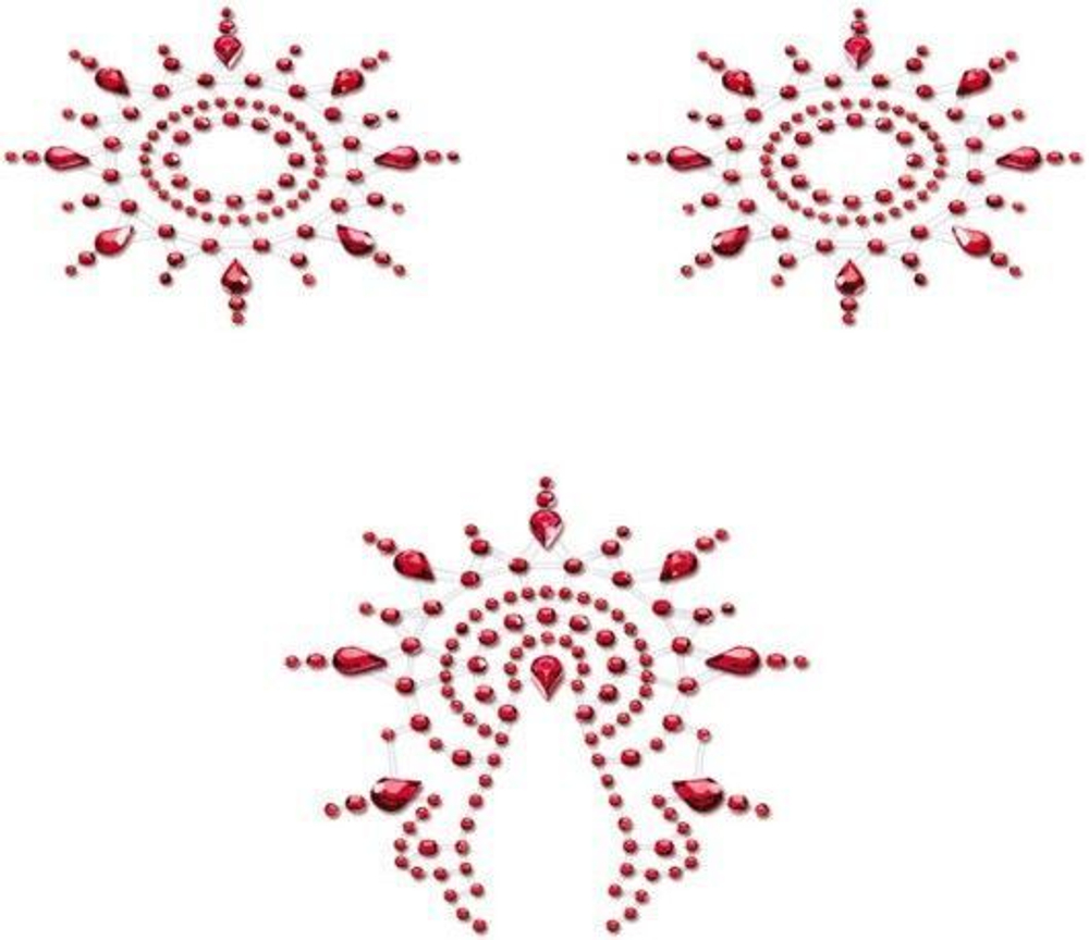 Набор наклеек из красных страз Petits Joujoux Gloria (Цвет: красный)