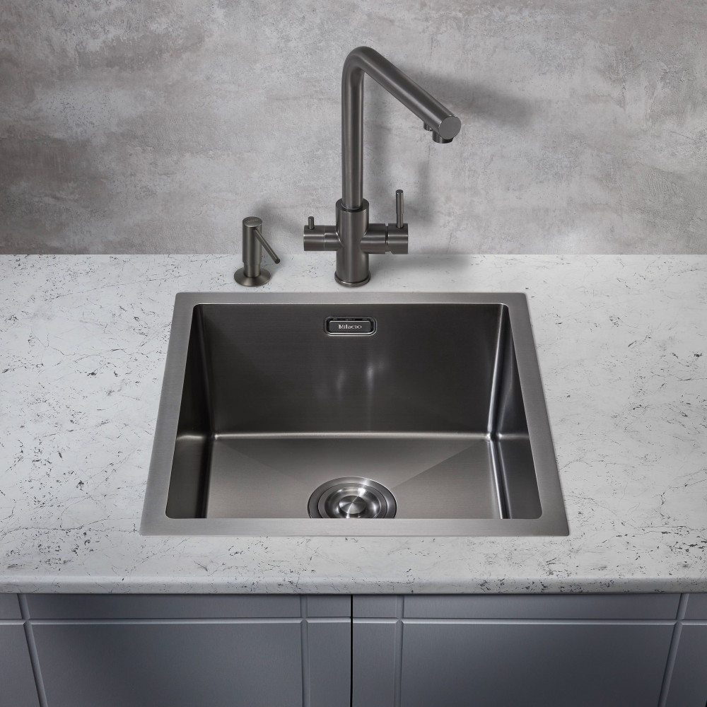 Мойка для кухни MILACIO Denia 44 Steel MC.77439 сталь воронёная