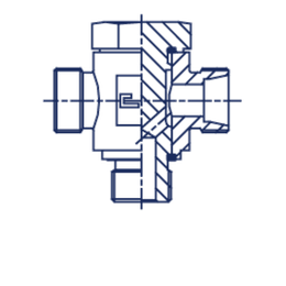 Ввертное T-образное BSP, уплотнение тип e