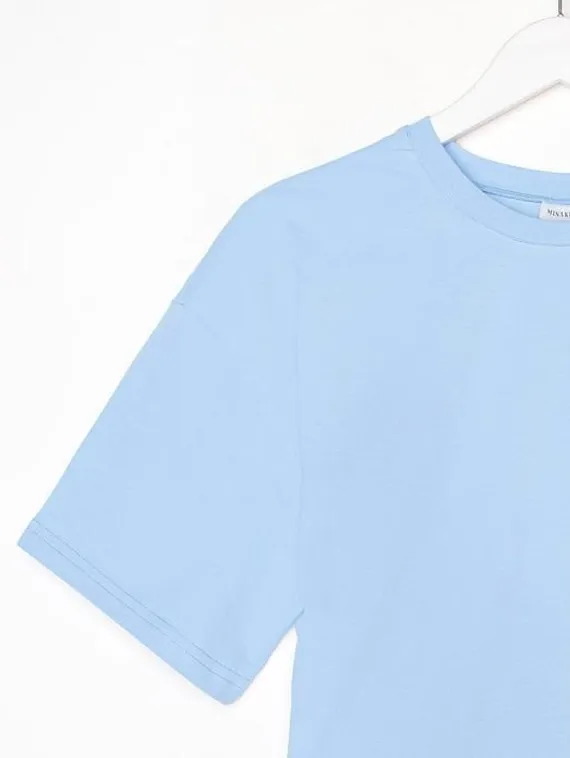 Футболка женская MINAKU: Оversize, цвет голубой, р-р 42