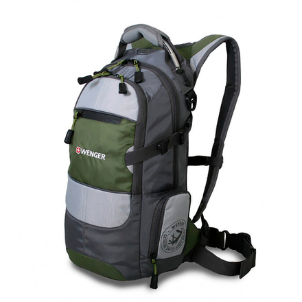 Рюкзак Wenger Narrow Hiking Pack, серый/серебр./зеленый, 23х18х47 см, 22 л