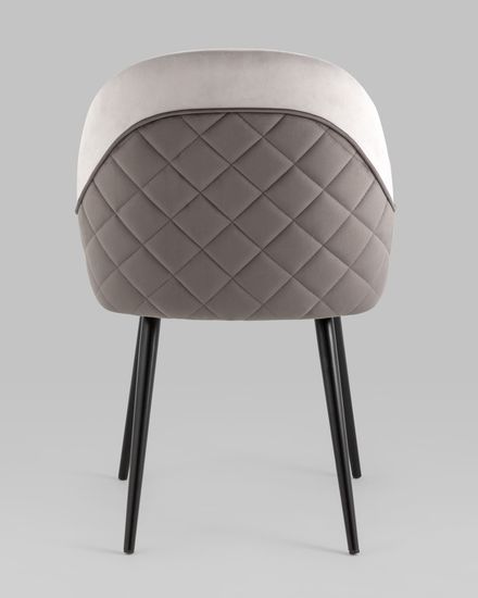 Стул Новел велюр светло-серый с темно-серой спинкой