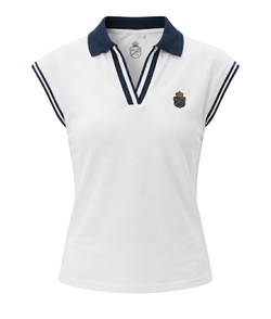 Женское теннисное поло Monte-Carlo Country Club MCCC V-Neck - white
