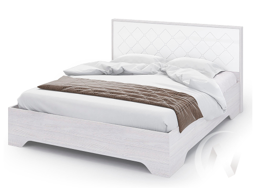 Кровать 1;6м с ортопедом КР 024 Спальня Сальма (анкор/белый глянец)