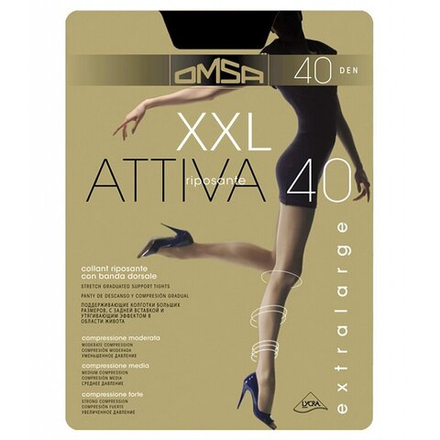 Omsa Attiva колготки с массажн.эффект. 40 den nero р.6 (XXL)