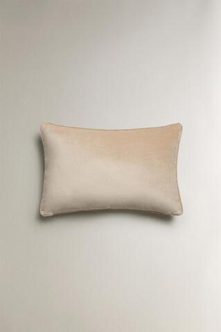 ZARA HOME БАРХАТНЫЙ ЧЕХОЛ ДЛЯ ДЕКОРАТИВНОЙ ПОДУШКИ,БЕЖЕВЫЙ