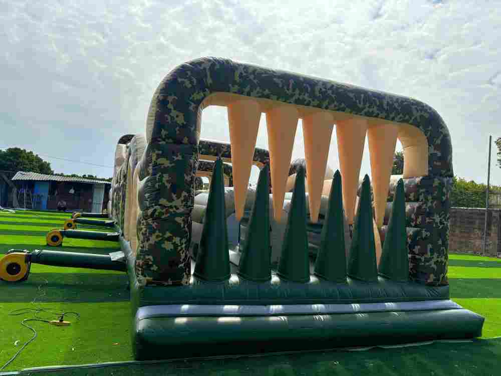 Надувная полоса препятствий «Патриот», 4 блока, 22х4х5 м