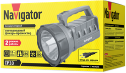 Фонарь Navigator 71 596 NPT-SP14-ACCU Прожект. 3Вт LED, 200лм, АКБ 3Ач.