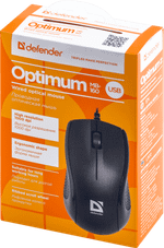 Мышь Defender Optimum MB-160 (Черный), USB 2кн, 1кл-кн, 1,5 м, коробочка