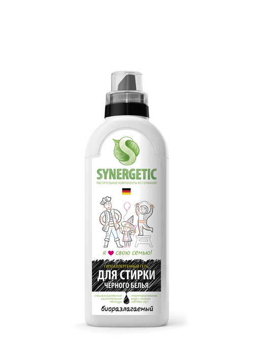 СРЕДСТВО ДЛЯ СТИРКИ ЧЕРНОГО БЕЛЬЯ 0,75 Л (1/12) "СИНЕРГЕТИК"---