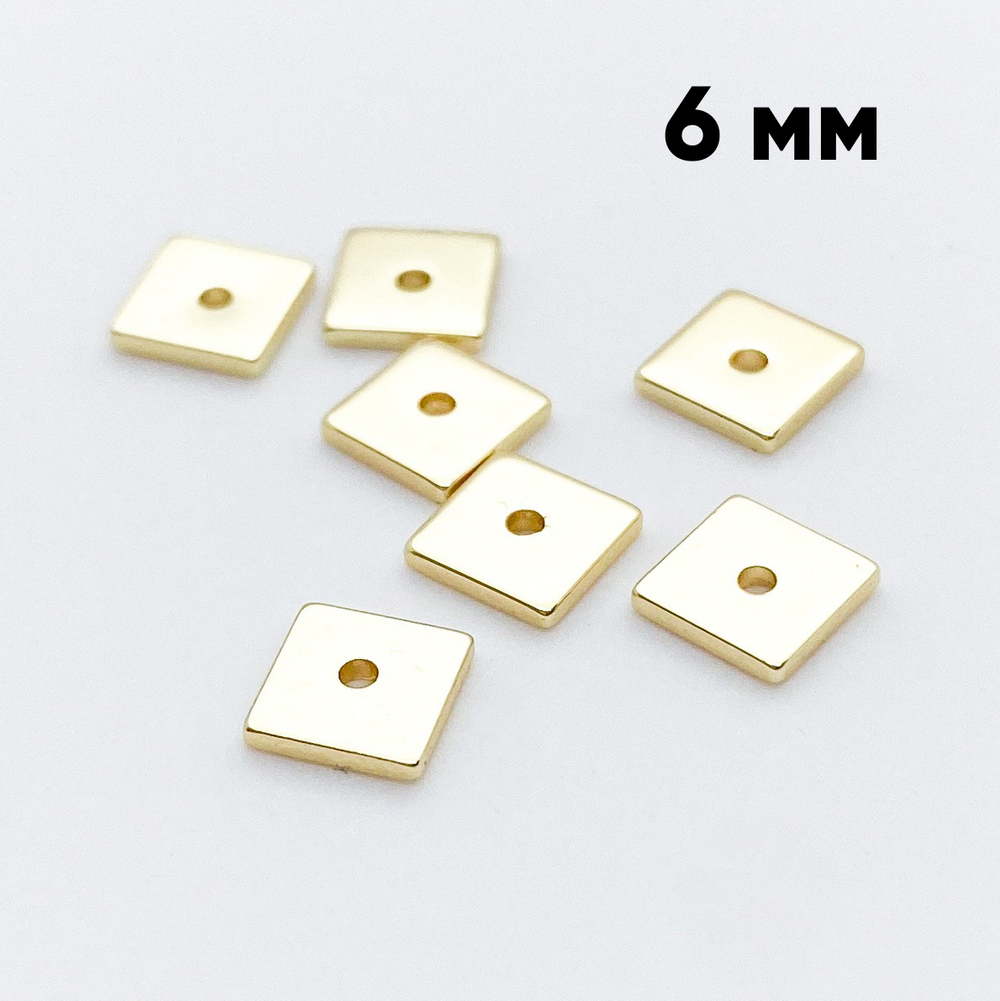 Бусина, цвет золото, размер 6*1 мм, цена за 10 шт