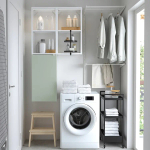 Комбинация для ванной - IKEA ENHET, 80х32х150 см, белый/светло-зеленый, ЭНХЕТ ИКЕА