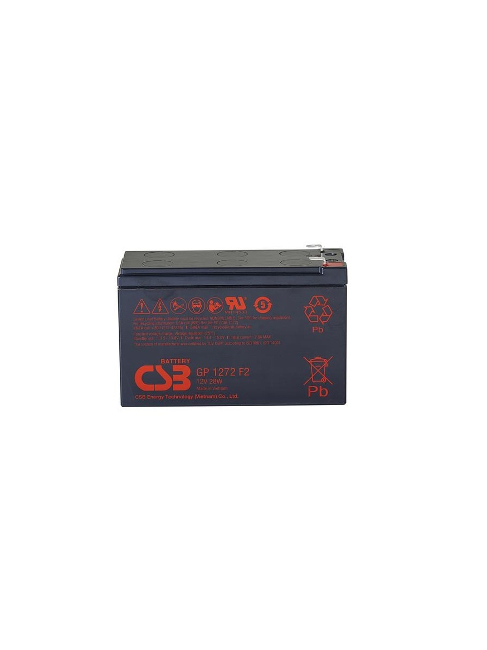 Аккумулятор 12В 7.2А.ч CSB GP1272 F2 (12V28W) CSB