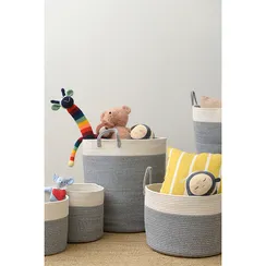 Корзина для хранения Iben, Ø50х54 см, кремовая/светло-серая