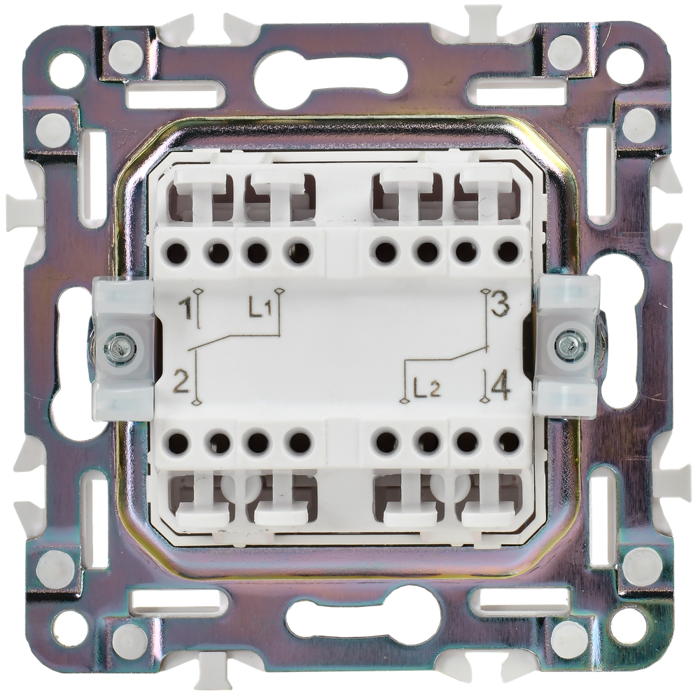 SKANDY Выключатель 2-клавишный проходной 10А SK-V05W арктический белый IEK