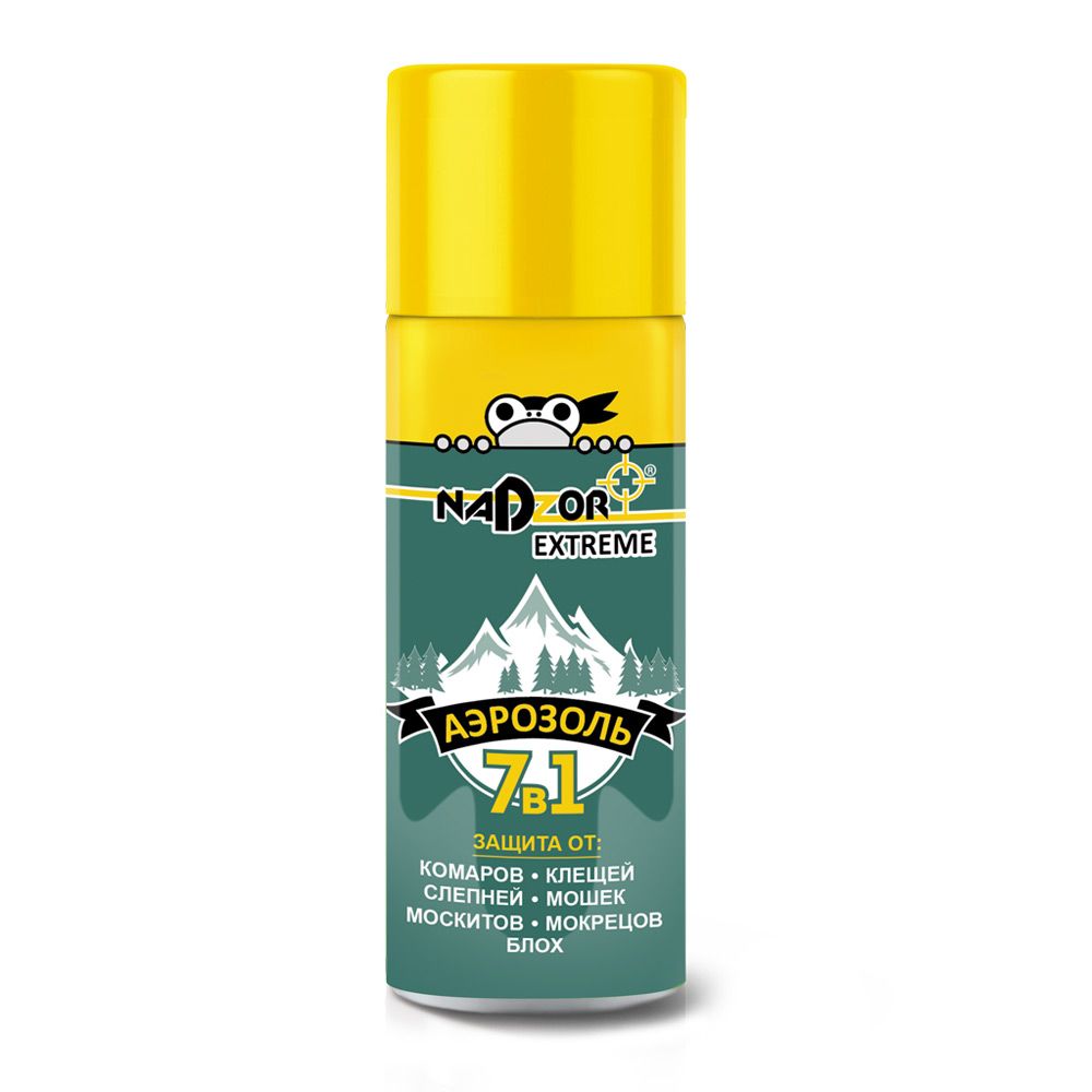 ISU007EX Аэрозоль Extreme 7в1 (от комаров, клещей, мошки, мокрецов, слепней, москитов, блох) 100 мл, Nadzor