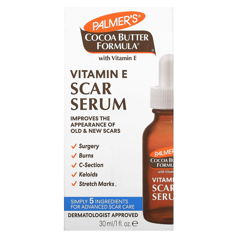 Palmer's, Cocoa Butter Formula® с витамином E, сыворотка от шрамов, без отдушек, 30 мл (1 жидк. унция)