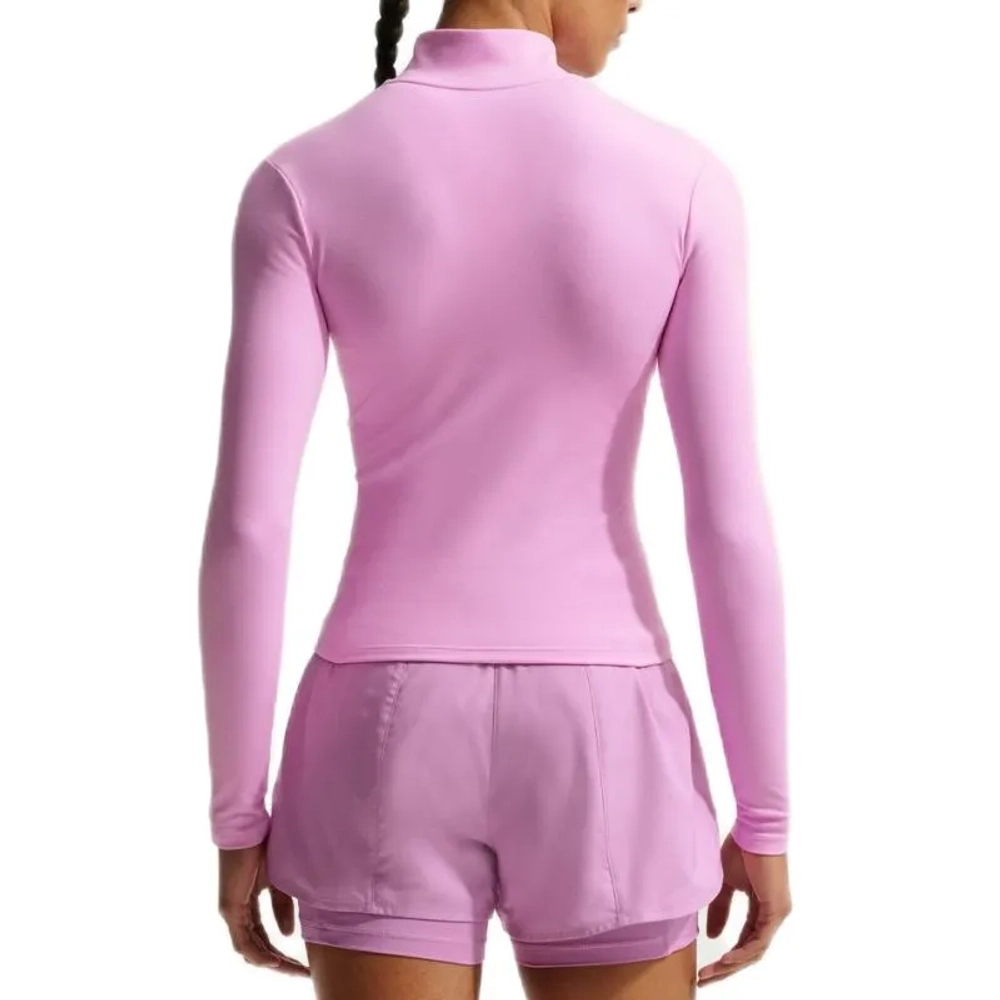 Женская теннисная куртка Nike One Dri-Fit Full Zip Fitted - pink rise/white
