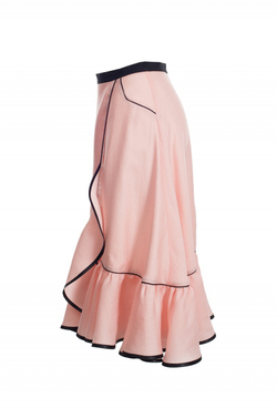 Юбка запах с воланами розовая 25-17SS