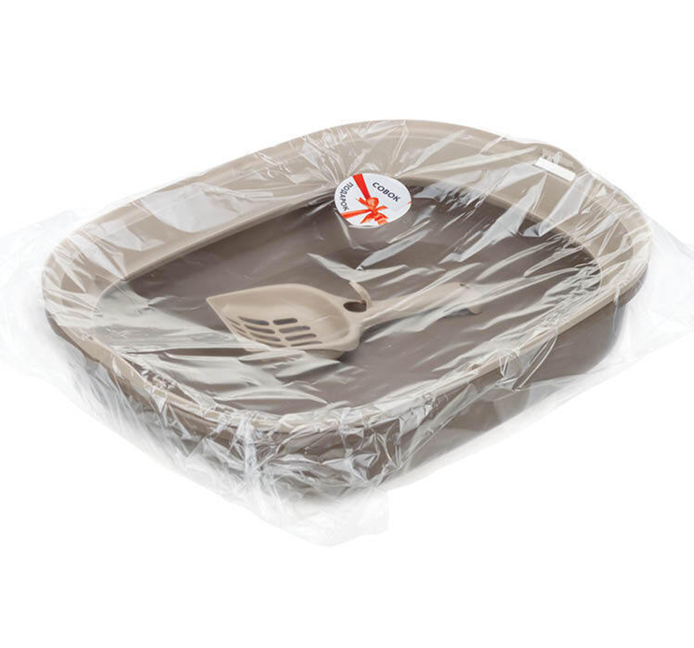 Лоток для кошек ЛЯ-МУРР 480х355мм с низким бортом + подарок (совок) М1832