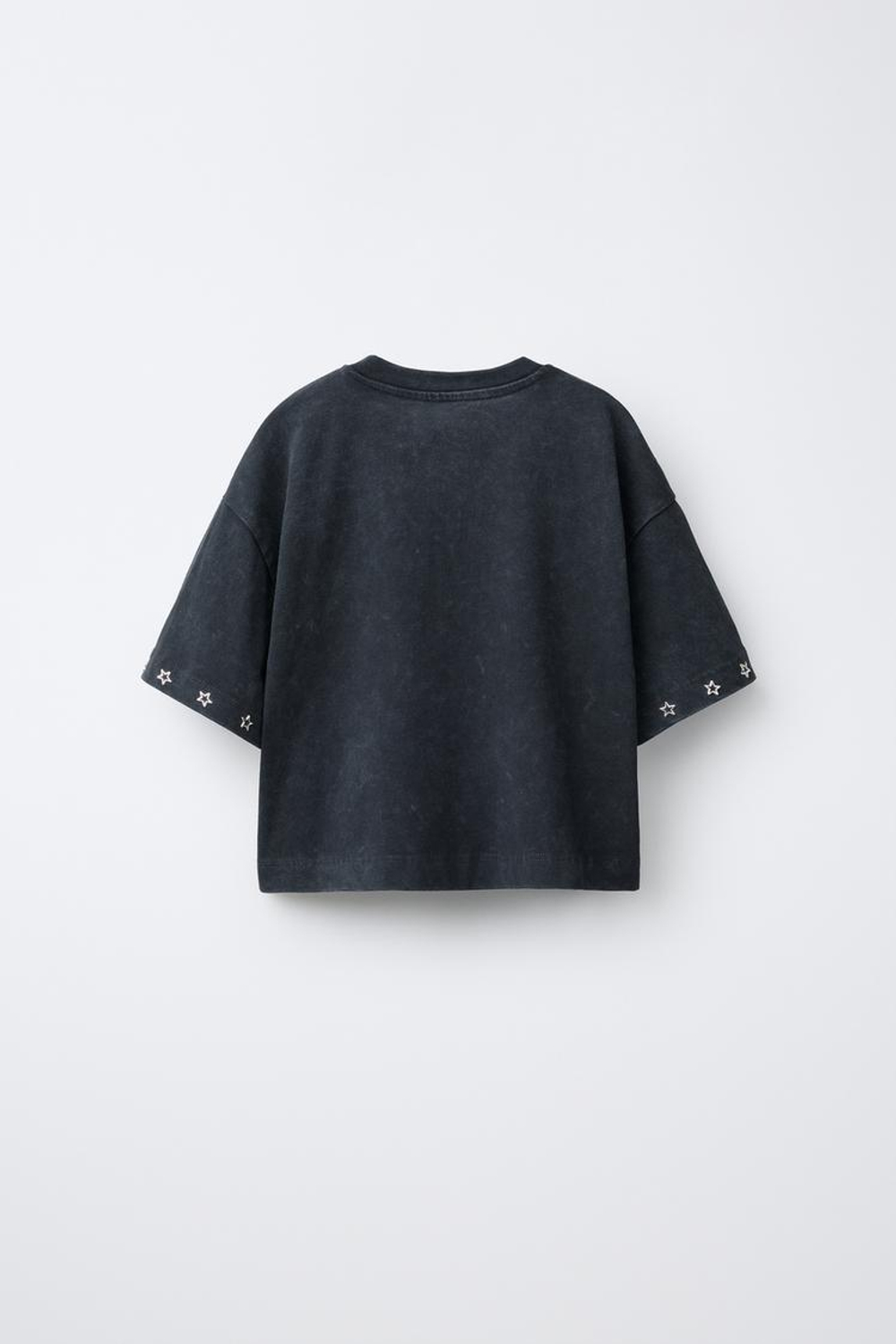 ZARA ФУТБОЛКА СО СВЕРКАЮЩИМИ ЗВЕЗДАМИ, ЧЕРНЫЙ