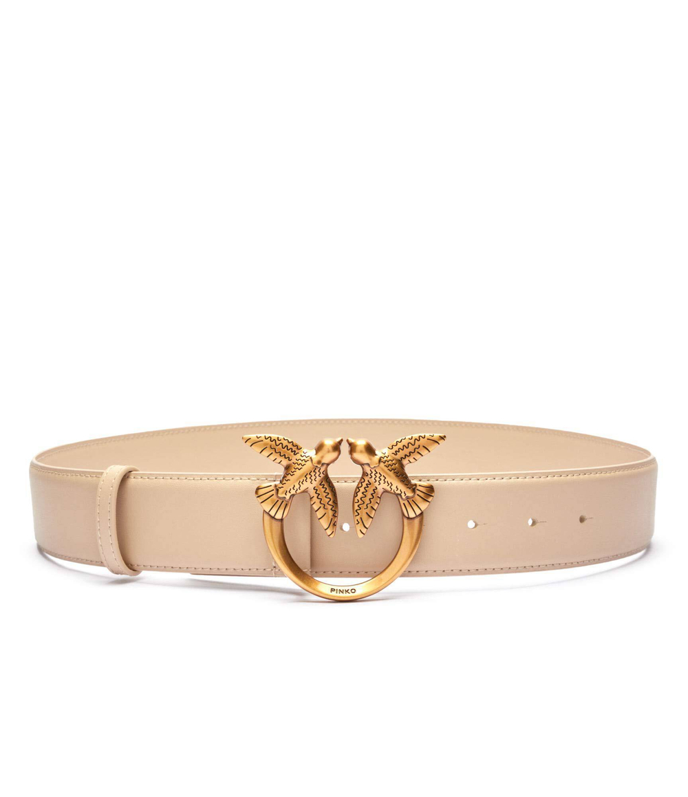 Кожаный ремень LOVE BERRY Pinko - бежевый(100120 A0F1)