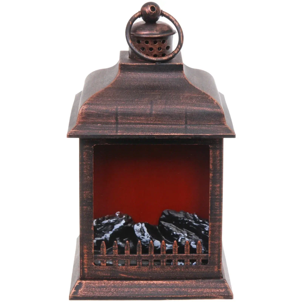 Сувенир с подсветкой «КАМИН - Огонь» 15*15*27 см (питание от USB и батареек)