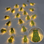 Гирлянда д/дома "Золотой снеговик" 4м 20 ламп LED 1 реж теплый белый (Серпантин)