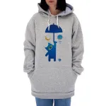 Худи Plushedelica Кот с зонтом Серый