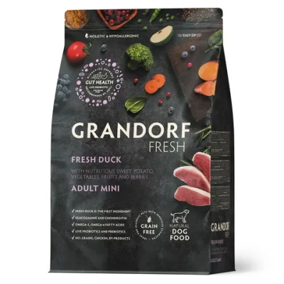 Сухой корм GRANDORF Fresh Dog Adult MINI Duck&Sweet Potato для собак мелких пород из свежего мяса утки с бататом