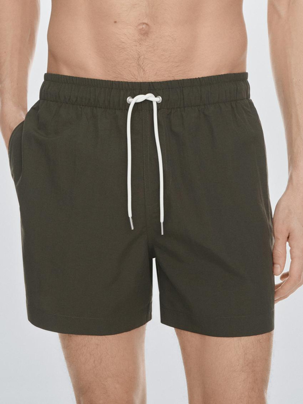 Massimo Dutti Однотонные плавки, хаки