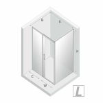 Душевой уголок NEW TRENDY PRIME BLACK 120x90 стекло прозрачное/профиль черный