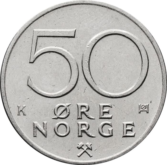 50 эре 1974-1996 Норвегия