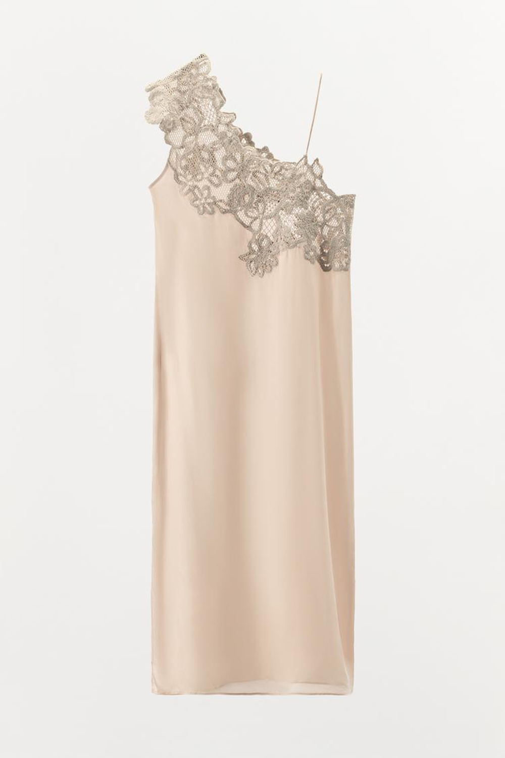 ZARA ПЛАТЬЕ АСИММЕТРИЧНОГО КРОЯ С ОТДЕЛКОЙ КРЮЧКОМ — LIMITED EDITION, РОЗОВАТЫЙ