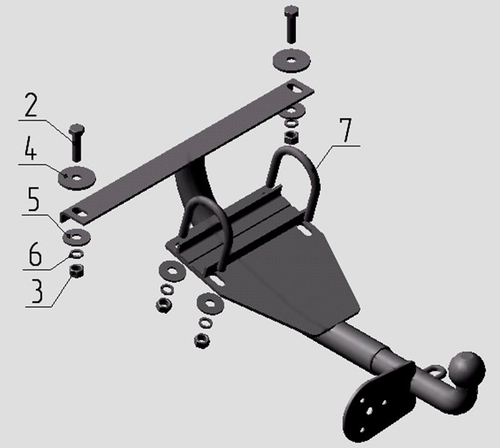 Фаркоп для Kia Sportage 1995-2004 Тип шара: H (несъемный сварной). Нагрузки: 750/50 кг, KI 11