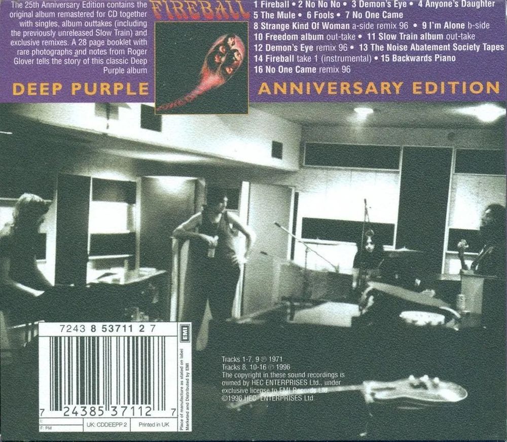 Deep Purple. Fireball (CD) 25th Anniversary Edition (Remastered) (EU Import) - новый запечатанный компакт-диск, импорт из Евросоюза
