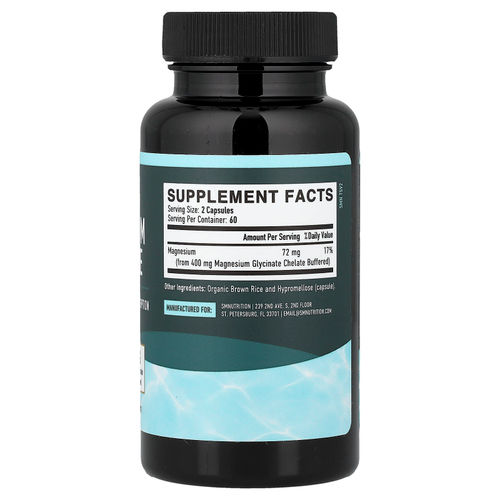SMNutrition, глицинат магния, 120 мг, 36 растительных капсул (36 мг в 1 капсуле)