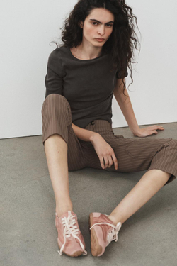 ZARA КОМБИНИРОВАННЫЕ МЯГКИЕ КРОССОВКИ, РОЗОВЫЙ