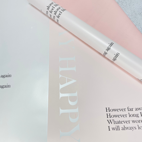 Пленка перламутр двухсторонняя Строки Розовый