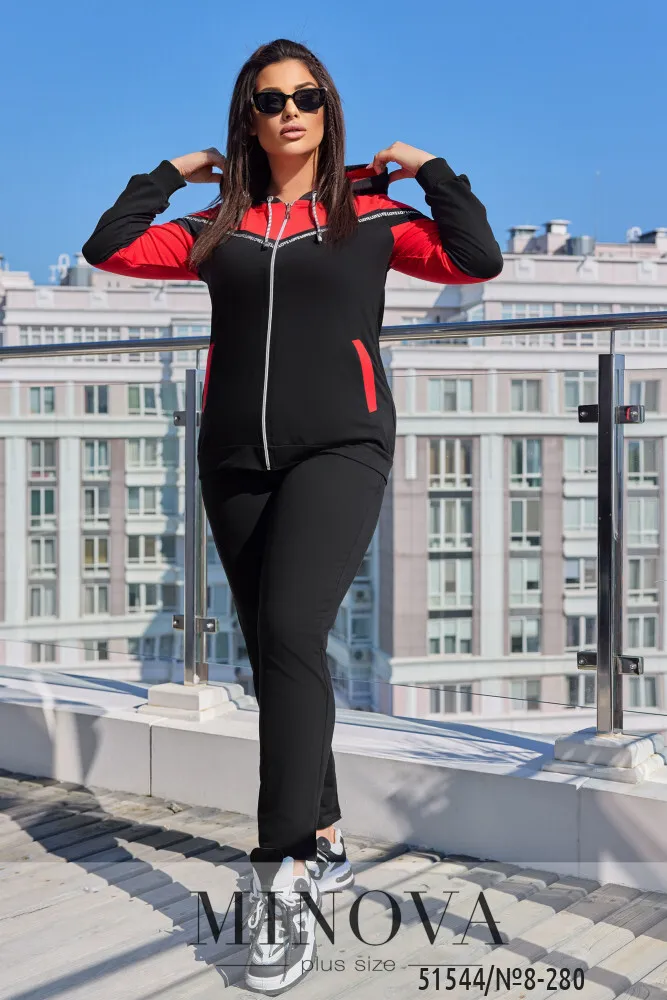 Костюм 8-280-черный-красный Minova