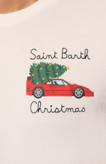 Футболка Saint Barth SPEED CHRISTMAS белый касная машина с елкой