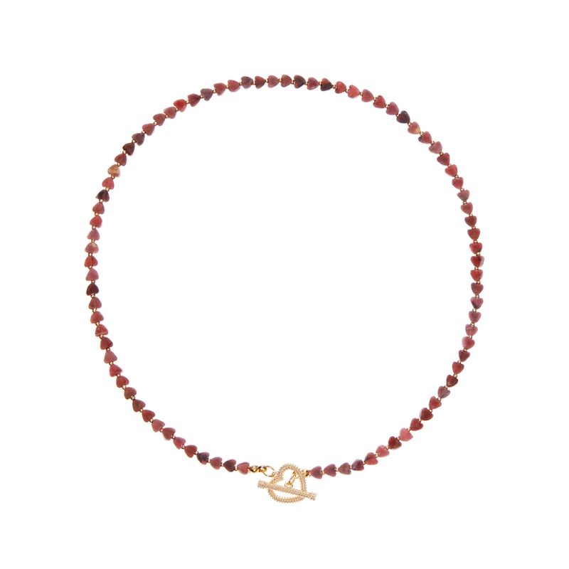 Колье Сердца из Родонита