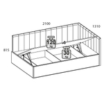 Кровать SINGLE 120 угловая с подъемником. Цвет SIMPLE 29