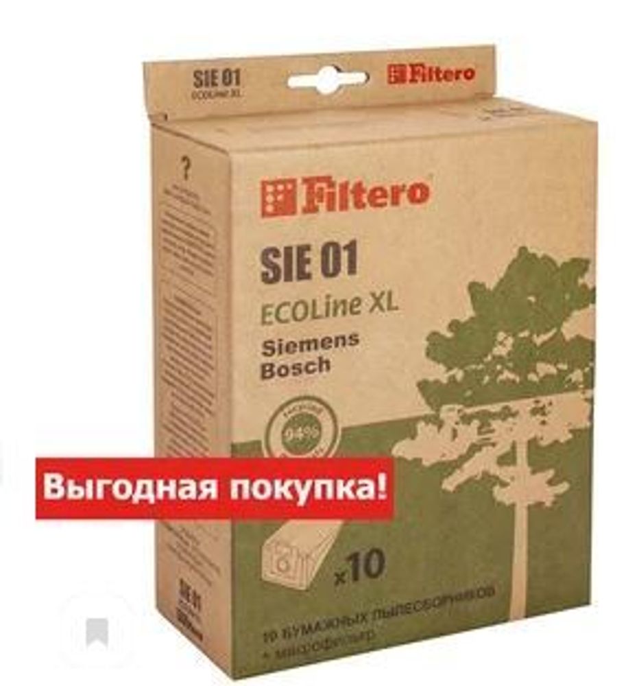 Filtero SIE 01 (10+фильтр) ECOLine XL, бумажные пылесборники