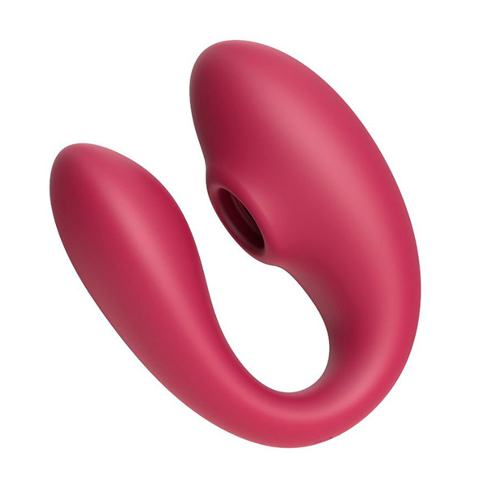 Бордовый вакуумный вибратор для пар с пультом ДУ BeYourLover Talia TX492A