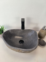 Раковина из речного камня RS-65985 45х34х15 из натурального камня