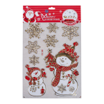 Наклейка новогодняя 22*37 см, 4 вида микс , пакет