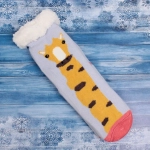 Носки женские высокие утепленные «Fashion ZIMA», жираф Тогги, высота 24см, р-р 36-39