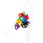 Держатель для шара Набор 10 шт Палочка + Розетка 38 см (Ассорти)